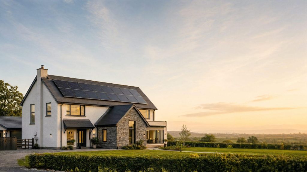 Home with Solar Panels - Clean Energy Solutions